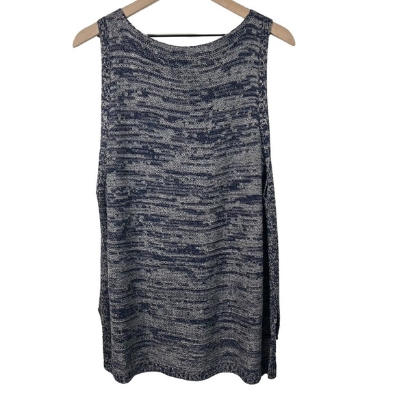 Eileen Fisher Blue Space-dyed Sleeveless Tunic, Large - Picture 2 of 7